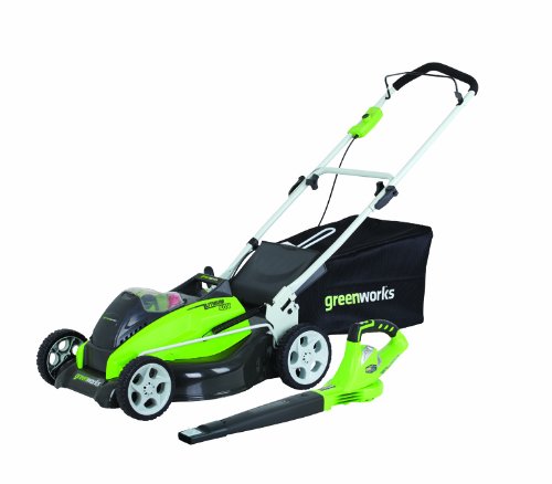 GreenWorks 19-Inch Mower with 40-Volt Blower Combo